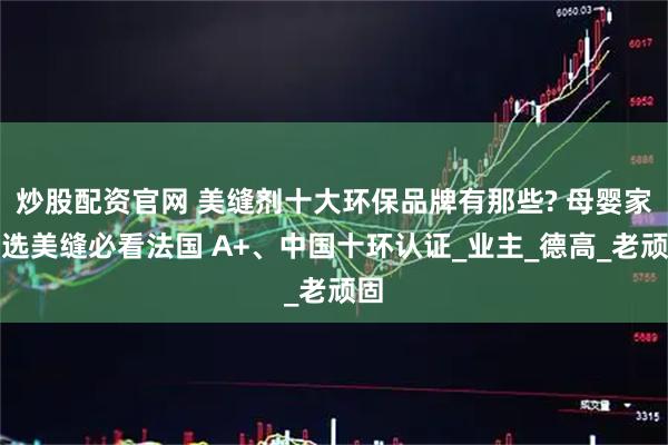 炒股配资官网 美缝剂十大环保品牌有那些? 母婴家庭选美缝必看法国 A+、中国十环认证_业主_德高_老顽固